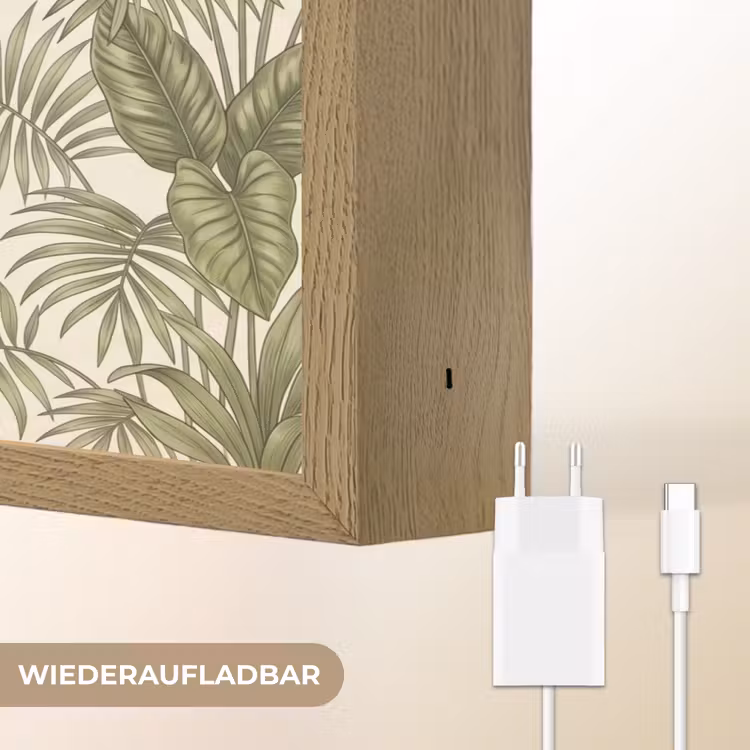 Vogels - Tropisch - Botanisch - Roze Light Box met batterij (Wandlamp) middel -USP_websiteoplaadbaarDE