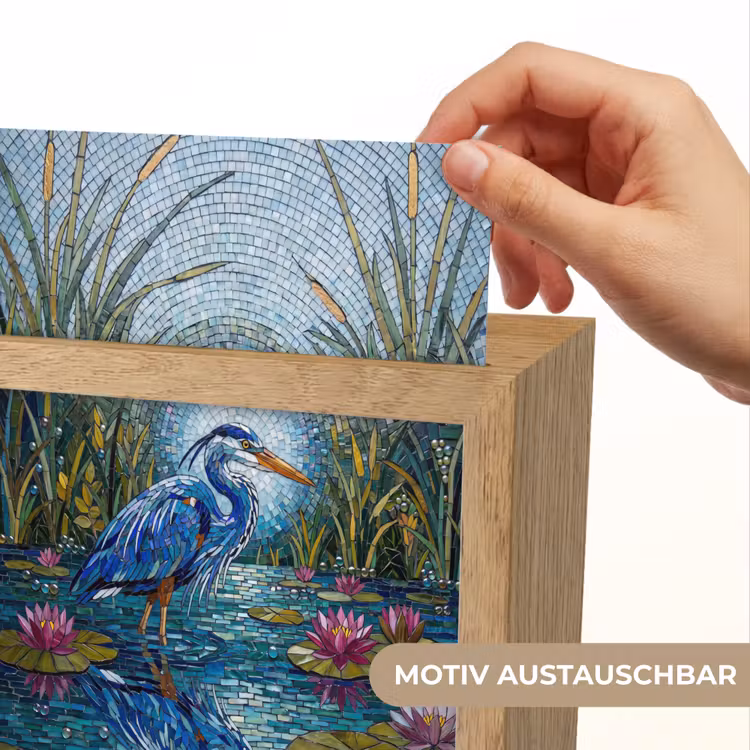 Vogel - Water - Natuur - Abstract - Blauw Light Box met kabel (Wandlamp) klein -USP_websiteprintDE