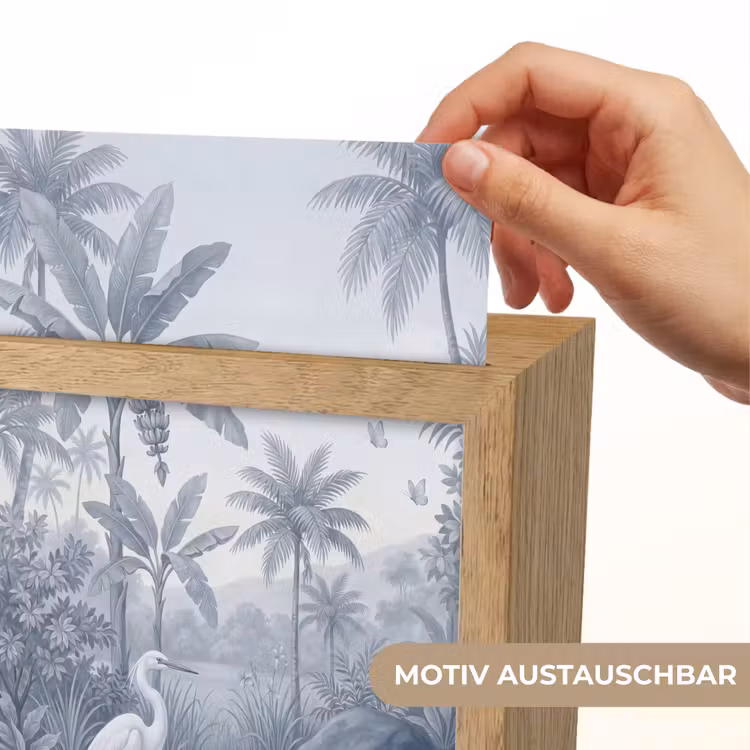 Vogel - Water - Tropisch - Natuur - Blauw Light Box met kabel (Wandlamp) klein -USP_websiteprintDE