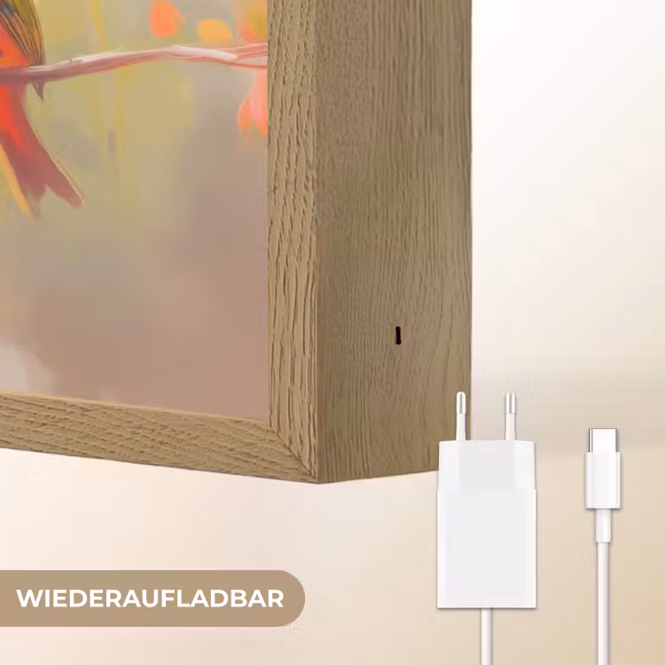 Vogels - Tak - Quote - Roze Light Box met batterij (Wandlamp) middel -USP_websiteoplaadbaarDE
