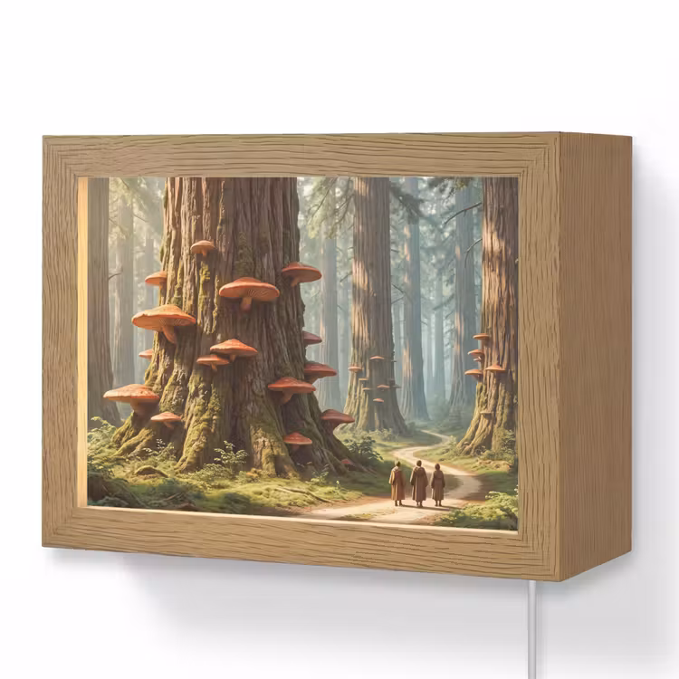 Lightbox - Wandleuchte - Wald – Bäume – Natur - Bos - Bomen - Natuur Light Box met kabel (Wandlamp) klein
