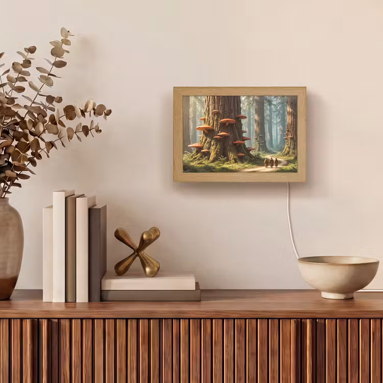 Lightbox - Wandleuchte - Wald – Bäume – Natur - Bos - Bomen - Natuur Light Box met kabel (Wandlamp) klein