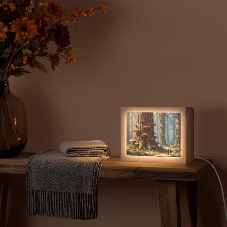 Lightbox - Wandleuchte - Wald – Bäume – Natur - Bos - Bomen - Natuur Light Box met kabel (Wandlamp) klein