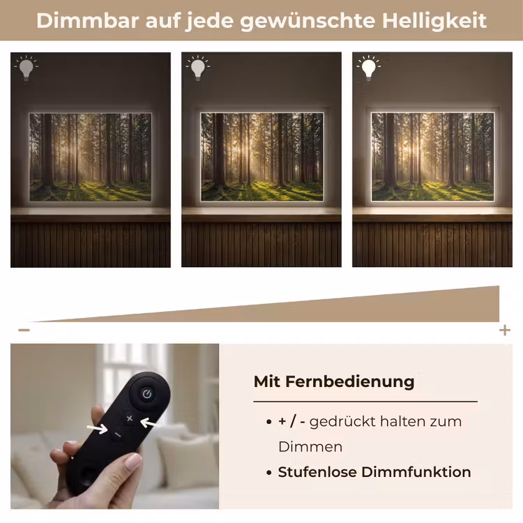 Bos - Gras - Zonlicht Light Box met batterij (Wandlamp) middel -USP_dimbaarDE