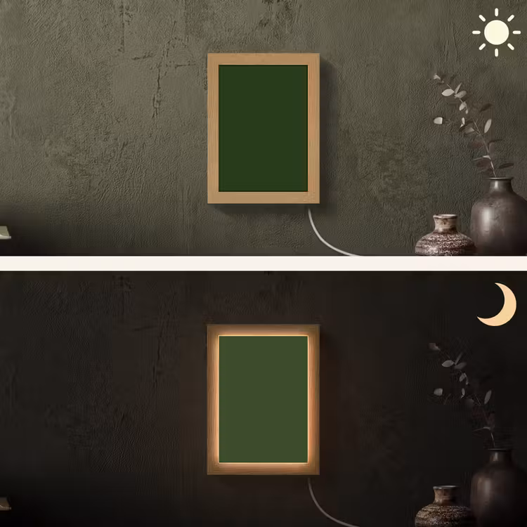 Forest - Green - Groen Light Box met kabel (Wandlamp) klein 929 -sfeer3