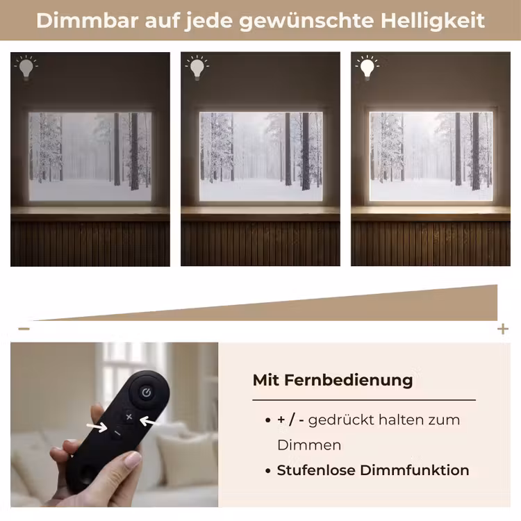 Bos - Sneeuw - Pad - Winter - Stilte Light Box met batterij (Wandlamp) middel -USP_dimbaarDE