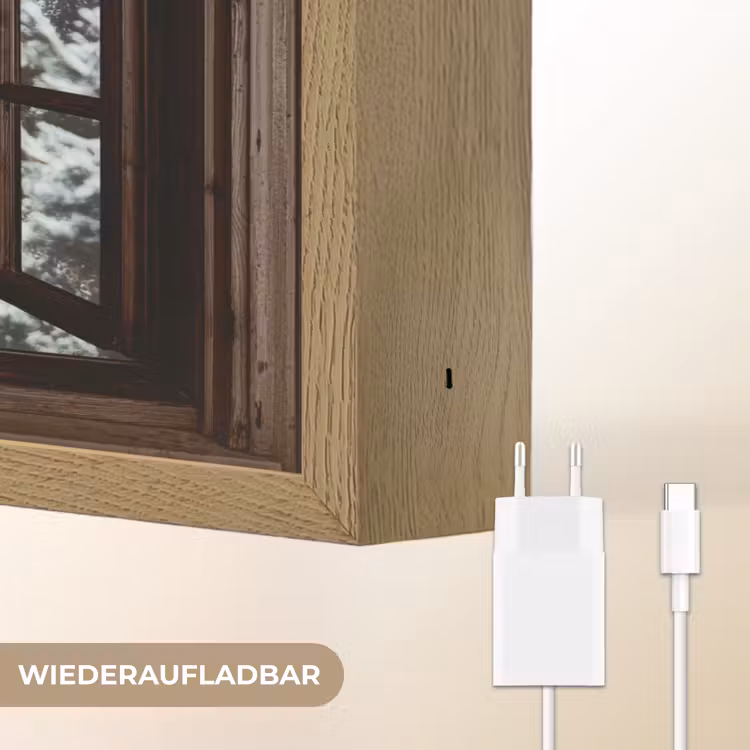 Bos - Winter - Bomen - Natuur - Pad - Doorkijk Light Box met batterij (Wandlamp) middel -USP_websiteoplaadbaarDE