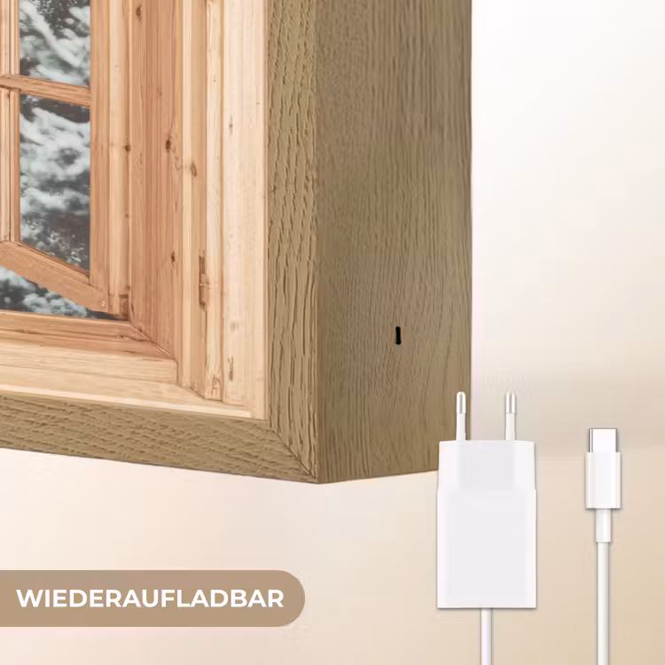 Bos - Winter - Bomen - Natuur - Pad - Doorkijk Light Box met batterij (Wandlamp) middel -USP_websiteoplaadbaarDE