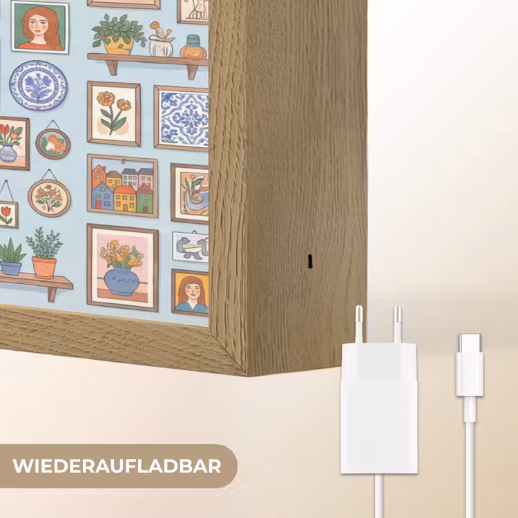 Wanddecoratie - Collectie - Huis - Illustratief - Kleurrijk Light Box met batterij (Wandlamp) middel -USP_websiteoplaadbaarDE