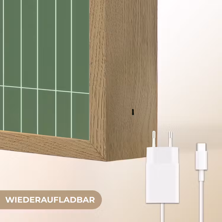 Wandtegel - Verticaal - Donkergroen Light Box met batterij (Wandlamp) middel 907 -USP_websiteoplaadbaarDE