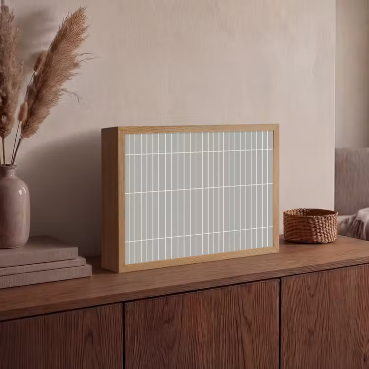 Wandtegel - Verticaal - Lichtgrijs Light Box met batterij (Wandlamp) middel 907 -sfeer2