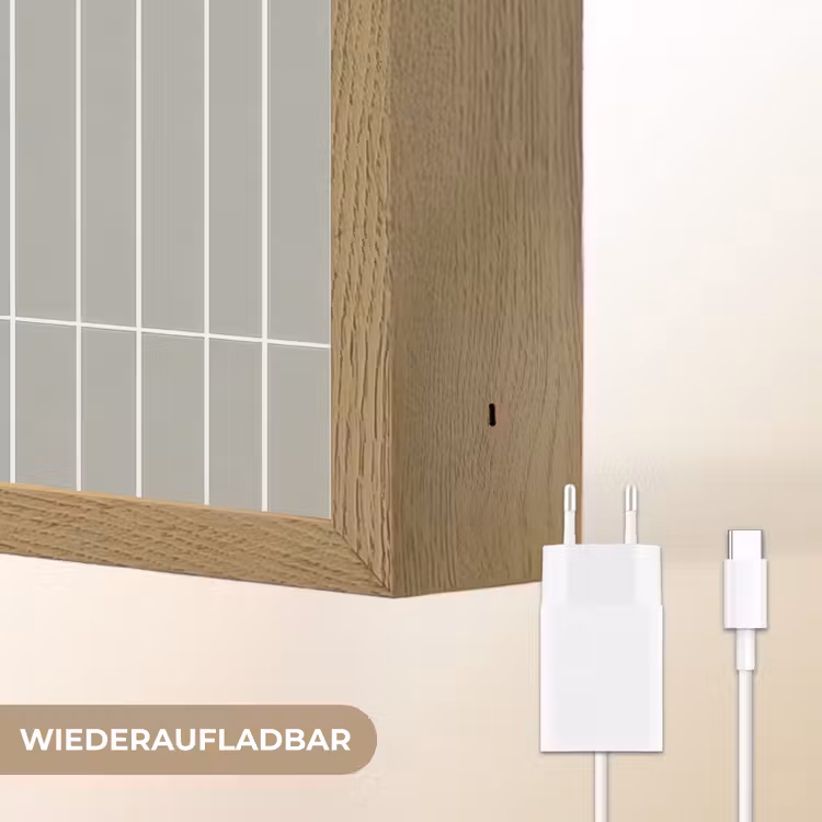 Wandtegel - Verticaal - Lichtgrijs Light Box met batterij (Wandlamp) middel 907 -USP_websiteoplaadbaarDE