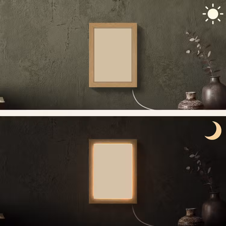 Warm - Sand - Nude Light Box met kabel (Wandlamp) klein 929 -sfeer3