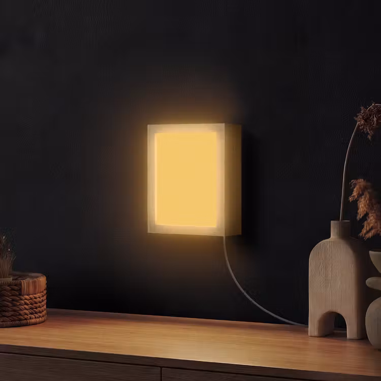 Warm - Sand - Terracotta Light Box met kabel (Wandlamp) klein 929 -sfeer1