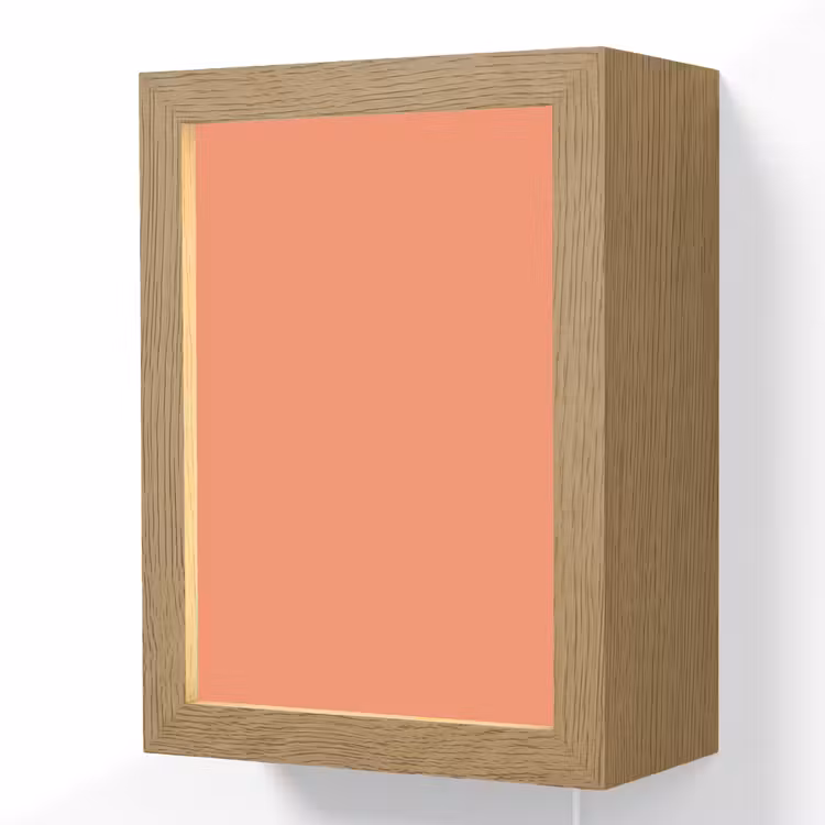 Warm - Clay - Terracotta Light Box met kabel (Wandlamp) klein 929 -3d