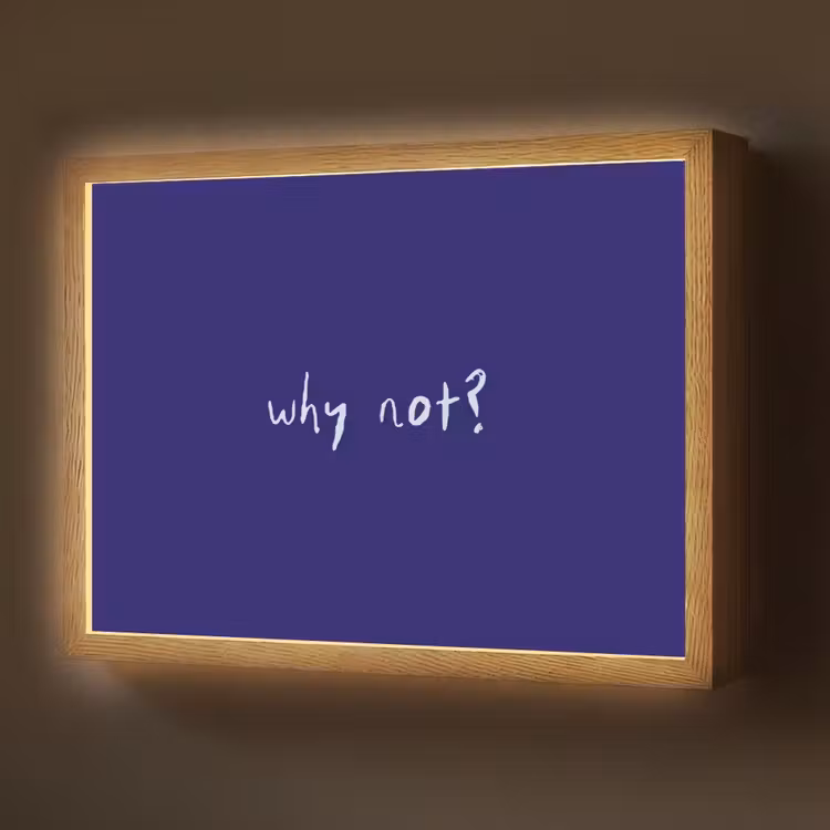 Why not - Blauw - Handgeschreven Light Box met batterij (Wandlamp) middel -z3d_website