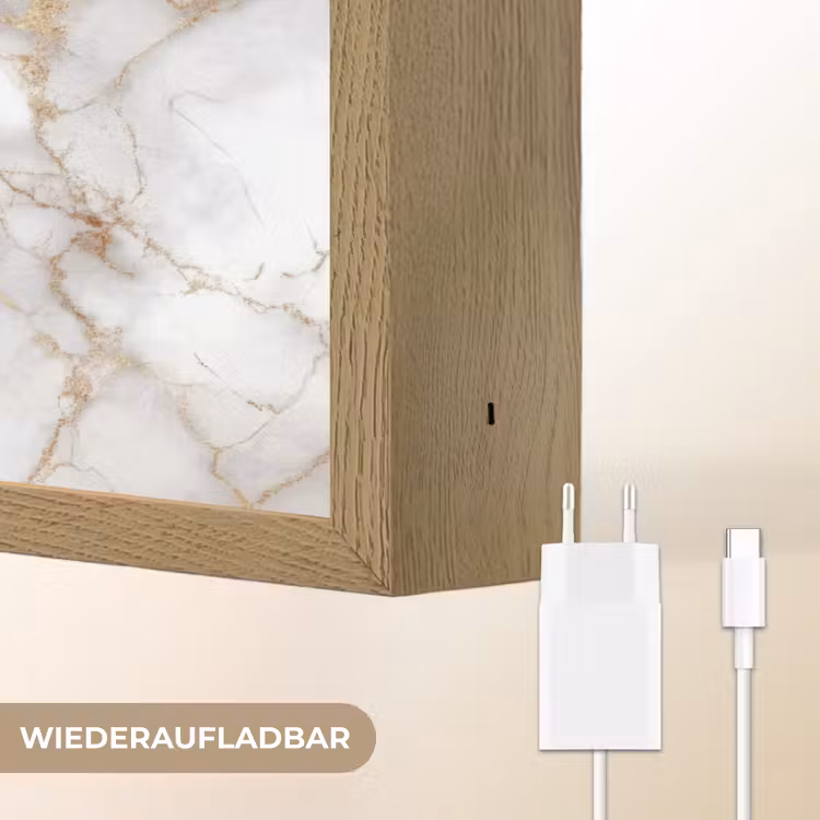 Wit - Goud - Marmer - Grijs Light Box met batterij (Wandlamp) middel 907 -USP_websiteoplaadbaarDE