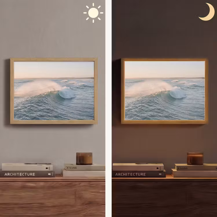 Golf - Zee - Water Light Box met batterij (Wandlamp) middel -sfeer3