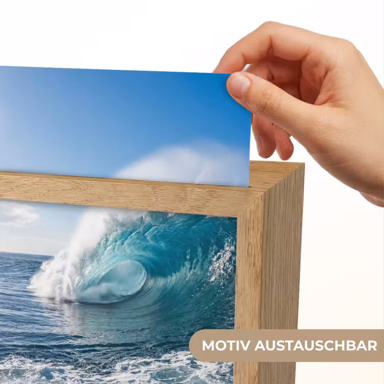 Golf - Oceaan - Brekend - Water - Blauw Light Box met kabel (Wandlamp) klein -USP_websiteprintDE
