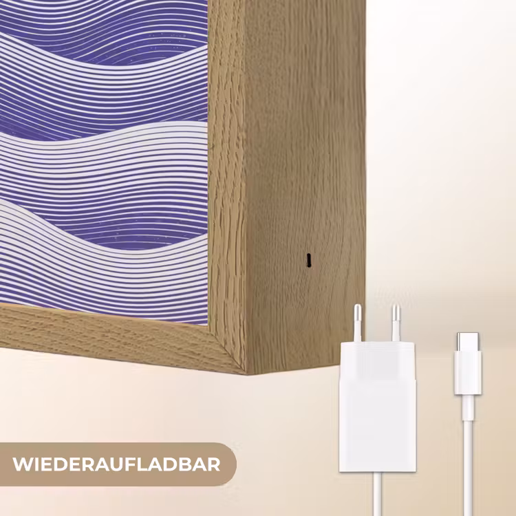 Golven - Zon - Natuur - Abstract - Rood Light Box met batterij (Wandlamp) middel -USP_websiteoplaadbaarDE