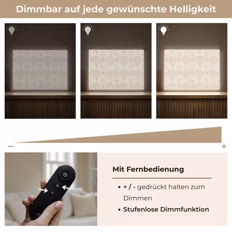 Golven - Structuur - Beige Light Box met batterij (Wandlamp) middel 907 -USP_dimbaarDE