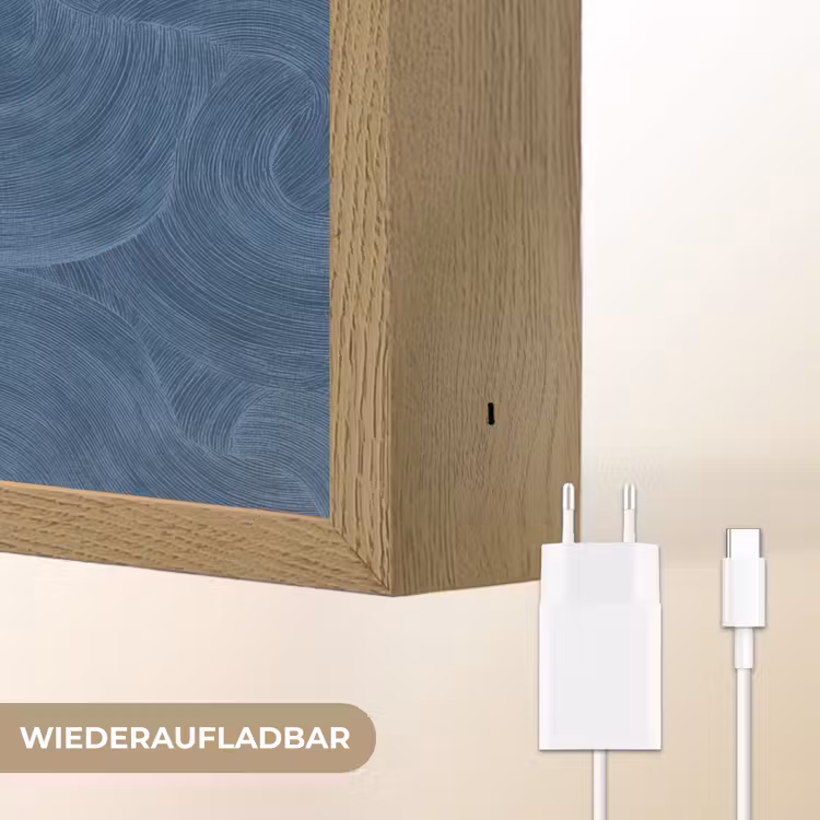 Golven - Textuur - Patroon - Blauw Light Box met batterij (Wandlamp) middel 907 -USP_websiteoplaadbaarDE