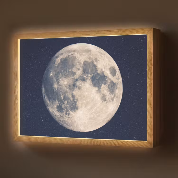 Ruimte - Maan - Kosmos Light Box met batterij (Wandlamp) middel -z3d_website