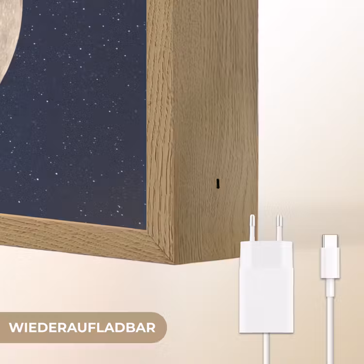 Ruimte - Maan - Kosmos Light Box met batterij (Wandlamp) middel -USP_websiteoplaadbaarDE