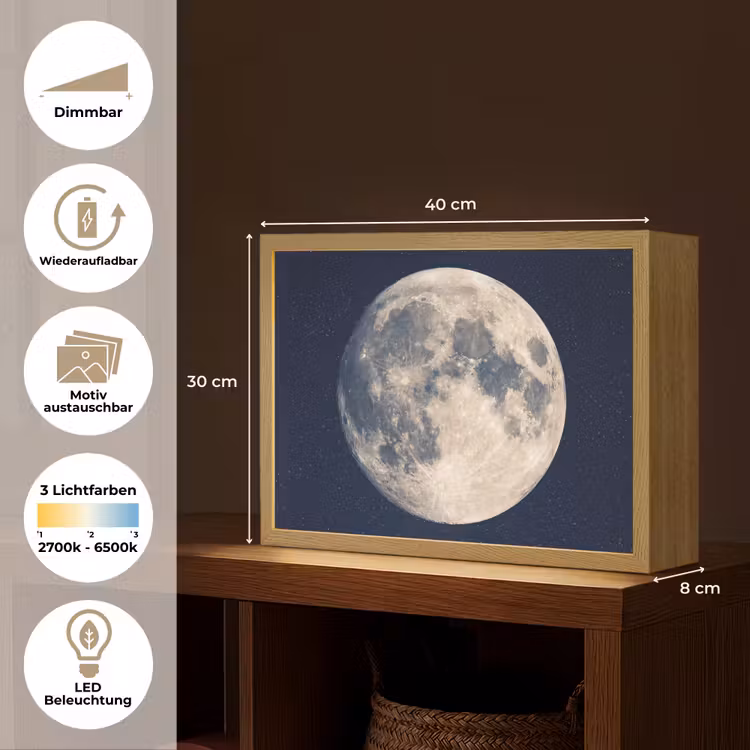 Ruimte - Maan - Kosmos Light Box met batterij (Wandlamp) middel -USP_websiteoverzichtDE