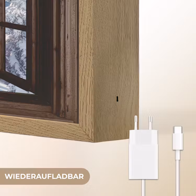 Winter - Landschap - Natuur - Berg - Bomen - Doorkijk - Uitzicht Light Box met batterij (Wandlamp) middel -USP_websiteoplaadbaarDE
