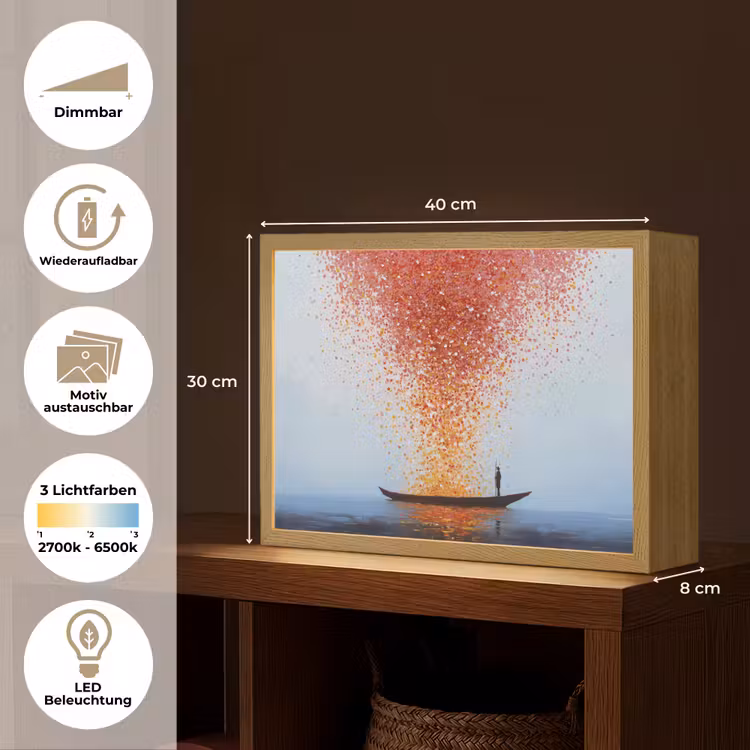 Wolk - Confetti - Boot - Wateroppervlakte Light Box met batterij (Wandlamp) middel -USP_websiteoverzichtDE