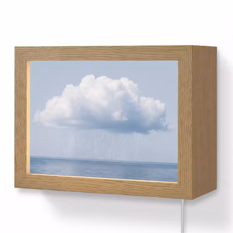 Lightbox - Wandleuchte - Wolke – Regen – Natur - Wolk - Regen - Natuur Light Box met kabel (Wandlamp) klein