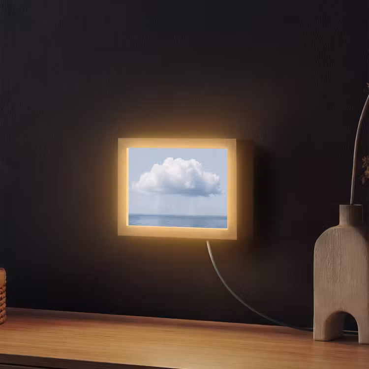 Lightbox - Wandleuchte - Wolke – Regen – Natur - Wolk - Regen - Natuur Light Box met kabel (Wandlamp) klein