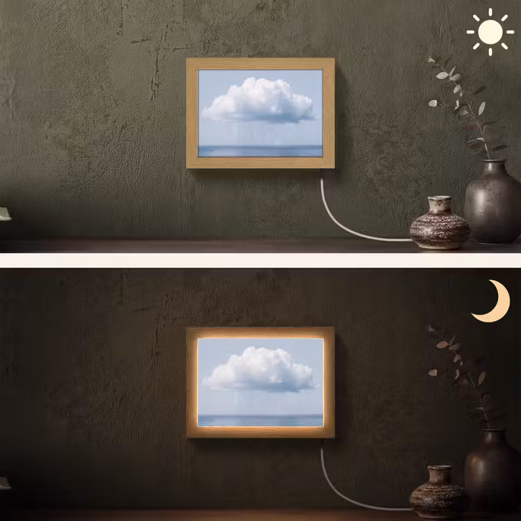 Lightbox - Wandleuchte - Wolke – Regen – Natur - Wolk - Regen - Natuur Light Box met kabel (Wandlamp) klein
