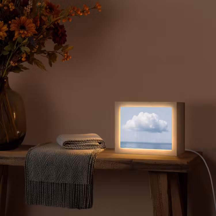 Lightbox - Wandleuchte - Wolke – Regen – Natur - Wolk - Regen - Natuur Light Box met kabel (Wandlamp) klein