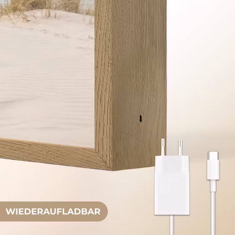 Wolken - Duinlandschap - Zand Light Box met batterij (Wandlamp) middel -USP_websiteoplaadbaarDE
