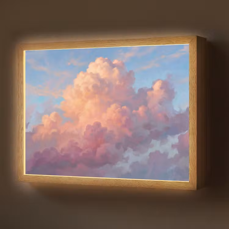 Wolken - Lucht - Natuur - Abstract - Kleurrijk Light Box met batterij (Wandlamp) middel -z3d_website