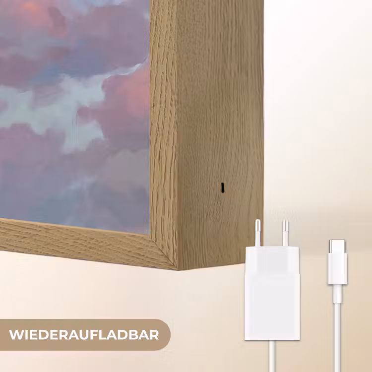 Wolken - Lucht - Natuur - Abstract - Kleurrijk Light Box met batterij (Wandlamp) middel -USP_websiteoplaadbaarDE