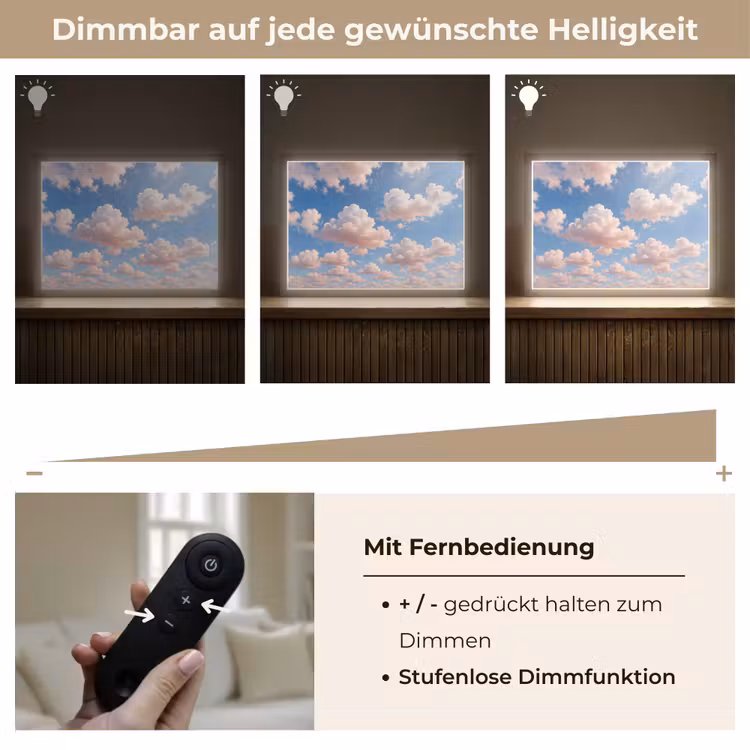 Wolken - Hemel - Natuur - Licht - Blauw Light Box met batterij (Wandlamp) middel -USP_dimbaarDE