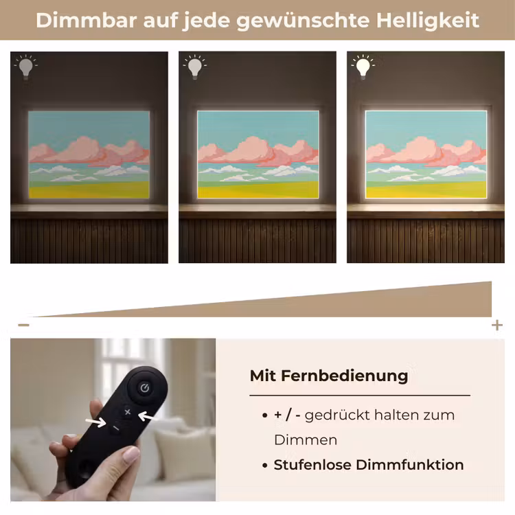 Wolken - Roze - Natuur - Modern - Pastel Light Box met batterij (Wandlamp) middel -USP_dimbaarDE