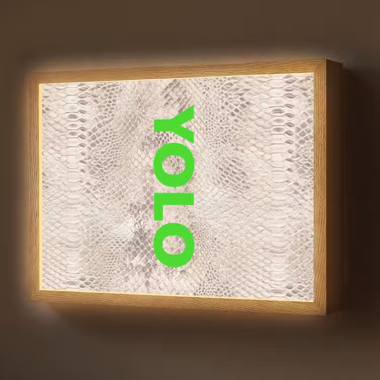 YOLO - Groen - Neon - Slangenprnt Light Box met batterij (Wandlamp) middel -z3d_website
