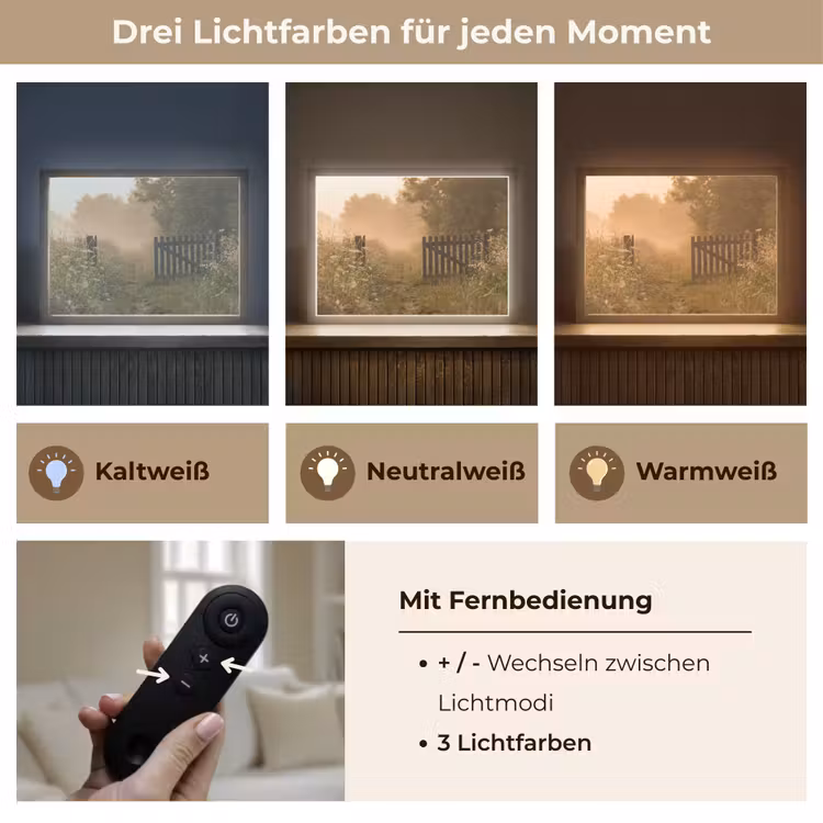 Hek - Natuur - Mist - Veld Light Box met batterij (Wandlamp) middel -USP_lichtkleurDE