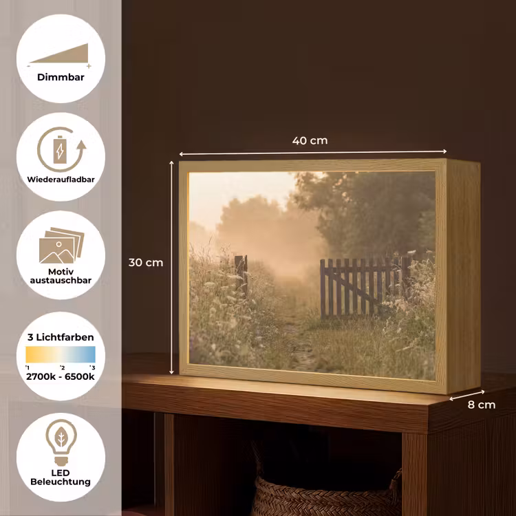 Hek - Natuur - Mist - Veld Light Box met batterij (Wandlamp) middel -USP_websiteoverzichtDE
