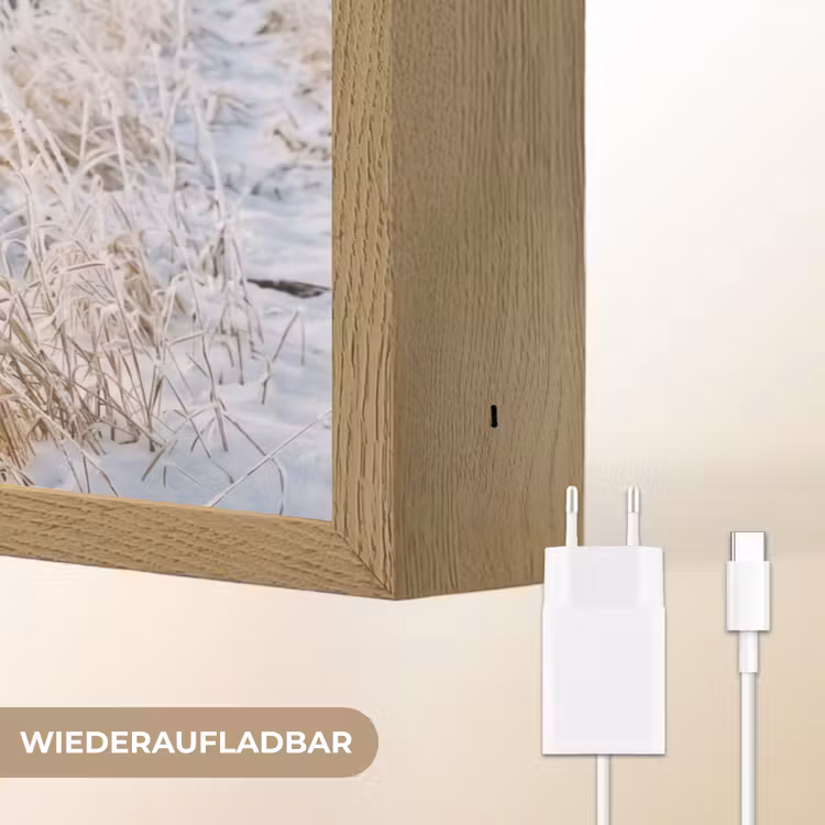 Hek - Sneeuw - Mist - Platteland - Nostalgisch Light Box met batterij (Wandlamp) middel -USP_websiteoplaadbaarDE