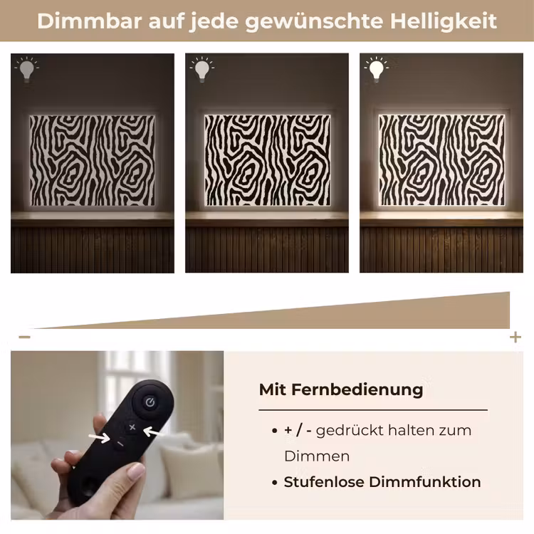 Zebra - Abstract - Zwart Light Box met batterij (Wandlamp) middel 907 -USP_dimbaarDE