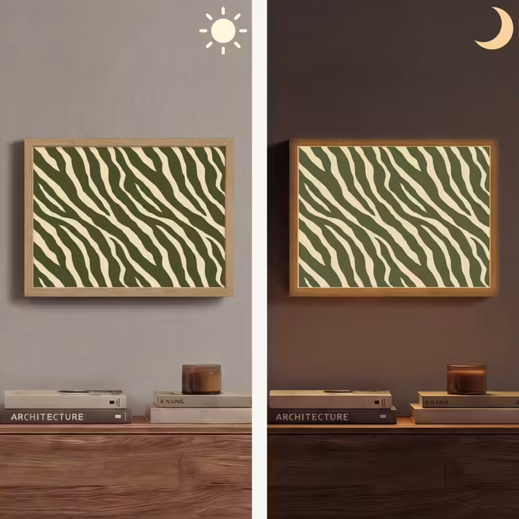 Zebra - Patroon - Groen Light Box met batterij (Wandlamp) middel 907 -sfeer3