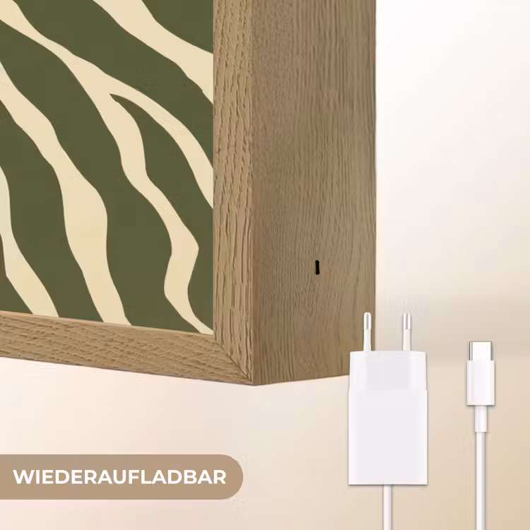 Zebra - Patroon - Groen Light Box met batterij (Wandlamp) middel 907 -USP_websiteoplaadbaarDE