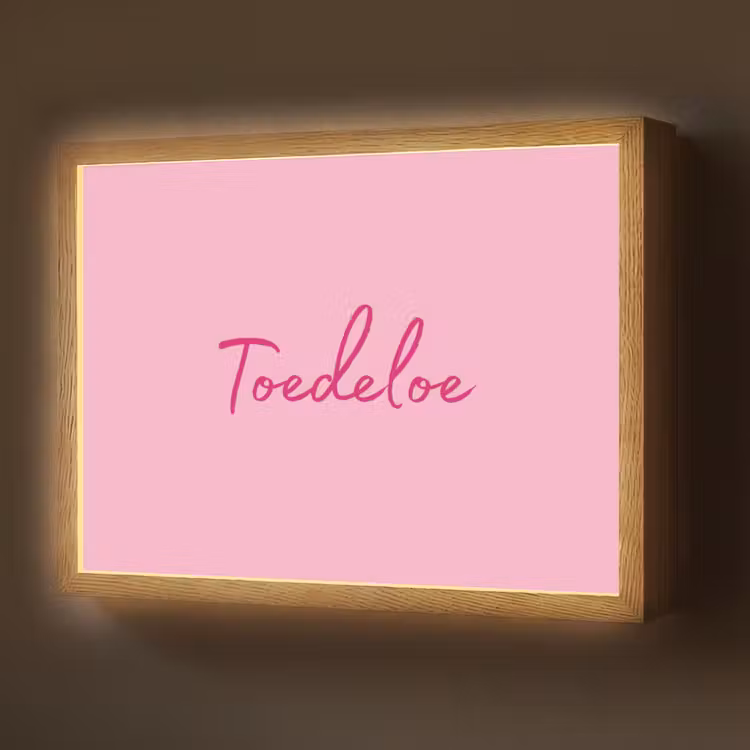 Toedeloe - Roze - Minimalistisch Light Box met batterij (Wandlamp) middel -z3d_website