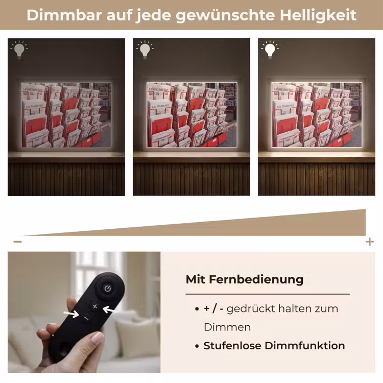 Kranten - Rek - Stedelijk - Dagelijks leven - Rood Light Box met batterij (Wandlamp) middel -USP_dimbaarDE