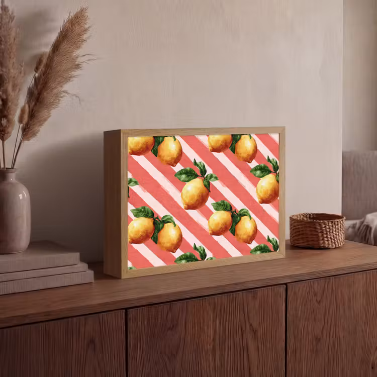 Citroen - Geïllustreerd - Oranje Light Box met batterij (Wandlamp) middel 907 -sfeer2